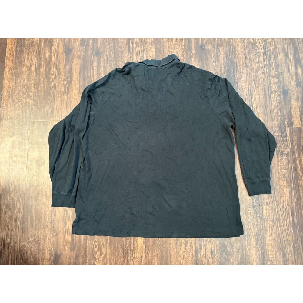 Ralph Lauren Polo Shirt Men 3XLT Black Long Tail Pima Knit Rugby Preppy - Picture 7 of 8